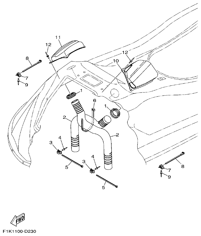 Yamaha F1KB VENTILATION parts diagram